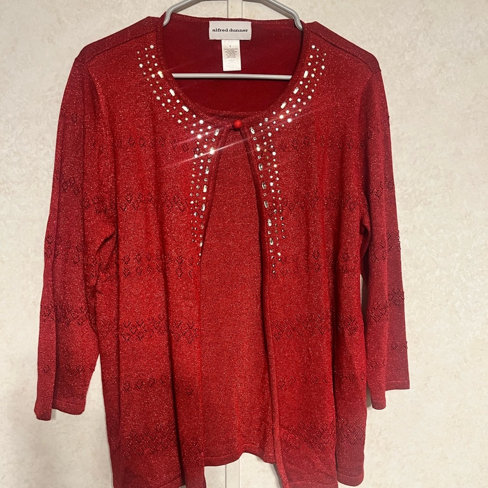 Alfred Dunner Sparkling Red Blouse‎